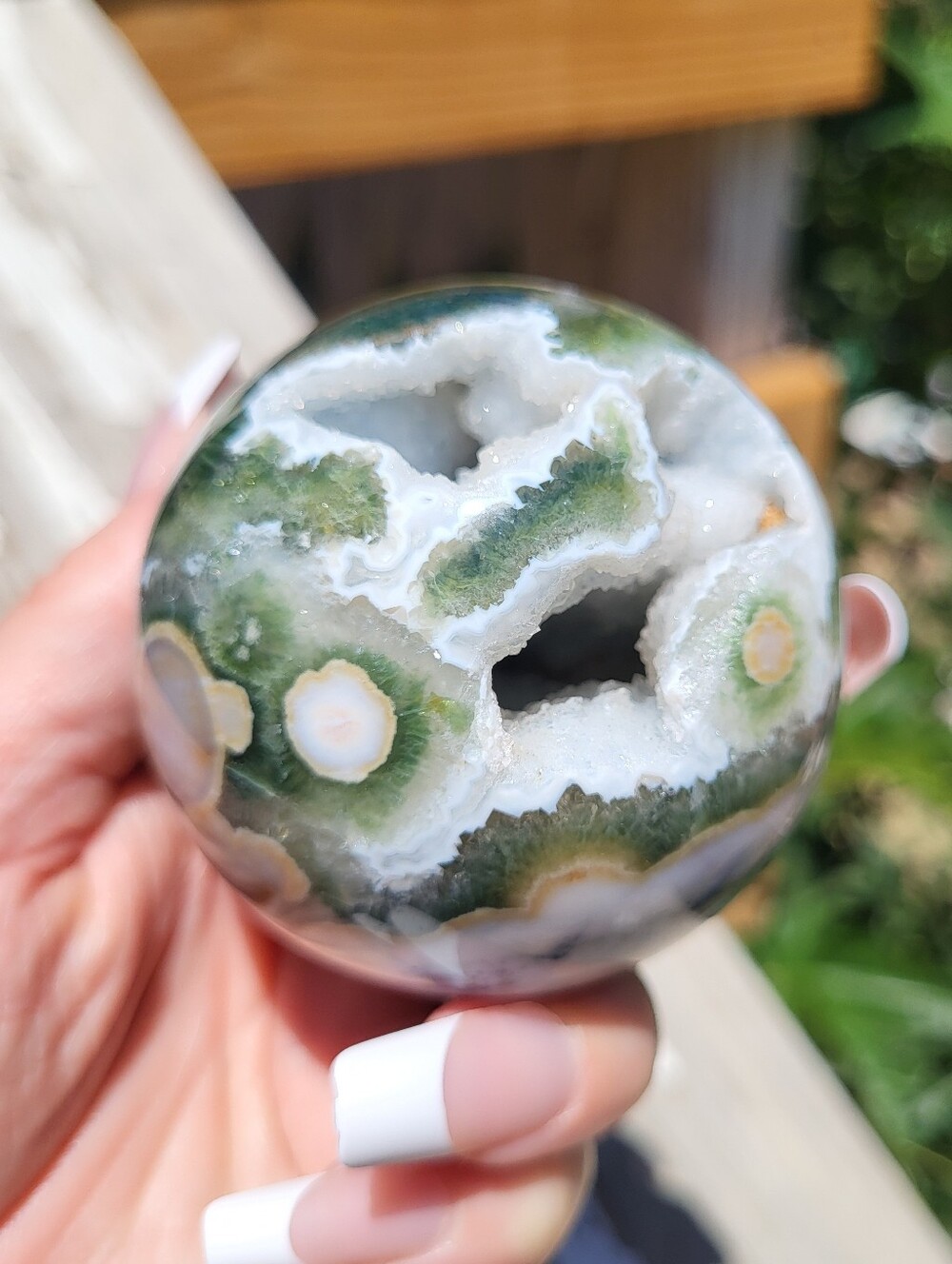 High-Quality Orbicular Ocean Jasper Sphere